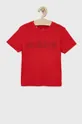 rdeča adidas Performance bombažna otroška majica Fantovski