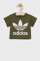 oliwkowy adidas Originals t-shirt bawełniany dziecięcy HE2191 Chłopięcy