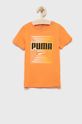 broskvová Dětské bavlněné tričko Puma 847292 Chlapecký