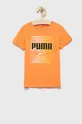 πορτοκαλί Παιδικό βαμβακερό μπλουζάκι Puma Για αγόρια
