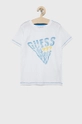 biały Guess t-shirt bawełniany dziecięcy Chłopięcy