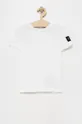 biały Calvin Klein Jeans T-shirt bawełniany dziecięcy IB0IB01113.PPYY Chłopięcy