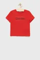 червоний Дитяча бавовняна футболка Calvin Klein Jeans Для хлопчиків