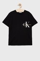Calvin Klein Jeans t-shirt bawełniany dziecięcy aplikacja czarny IB0IB01220.PPYY