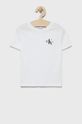 bílá Dětské bavlněné tričko Calvin Klein Jeans Chlapecký