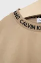 Детская хлопковая футболка Calvin Klein Jeans бежевый