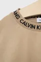 Дитяча бавовняна футболка Calvin Klein Jeans бежевий