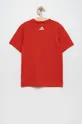 Παιδικό βαμβακερό μπλουζάκι adidas Performance κόκκινο