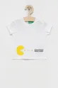 biały United Colors of Benetton t-shirt bawełniany dziecięcy Chłopięcy