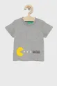 сірий Дитяча бавовняна футболка United Colors of Benetton Для хлопчиків