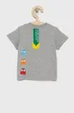 United Colors of Benetton - Παιδικό βαμβακερό μπλουζάκι x Pac-Man γκρί