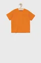 oranžová Detské bavlnené tričko United Colors of Benetton Chlapčenský