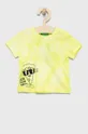 κίτρινο Παιδικό βαμβακερό μπλουζάκι United Colors of Benetton Για αγόρια
