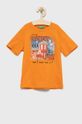 oranžová Dětské bavlněné tričko United Colors of Benetton Chlapecký