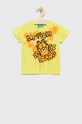 United Colors of Benetton t-shirt bawełniany dziecięcy nadruk żółty 3096G103V.P