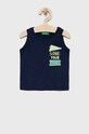 Pamučni dječji top United Colors of Benetton print mornarsko plava 3096GH00A.P