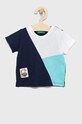 United Colors of Benetton t-shirt bawełniany dziecięcy aplikacja granatowy 3BVXG102Y.P