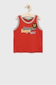 United Colors of Benetton top bawełniany dziecięcy aplikacja czerwony 3BVXGH009.P