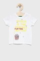 Dětské bavlněné tričko United Colors of Benetton kulatý bílá 3I1XG103B.P