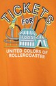 Băieți United Colors of Benetton tricou de bumbac pentru copii 3I1XG103B.P portocaliu