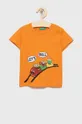 помаранчевий Дитяча бавовняна футболка United Colors of Benetton Для хлопчиків