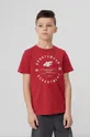 4F t-shirt bawełniany dziecięcy czerwony