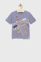 μωβ Παιδικό βαμβακερό μπλουζάκι GAP Για αγόρια
