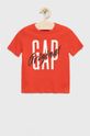 czerwony GAP t-shirt bawełniany dziecięcy Chłopięcy