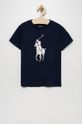 granatowy Polo Ralph Lauren t-shirt bawełniany dziecięcy 322865663001 Chłopięcy