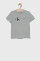 серый Детская хлопковая футболка Calvin Klein Jeans Для мальчиков