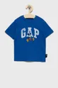 modra Otroška bombažna kratka majica GAP Fantovski