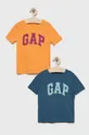 πορτοκαλί Παιδικό βαμβακερό μπλουζάκι GAP(2-pack) Για αγόρια