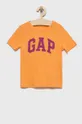 Παιδικό βαμβακερό μπλουζάκι GAP(2-pack) πορτοκαλί