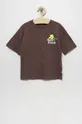 brązowy GAP t-shirt bawełniany dziecięcy Chłopięcy
