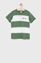 Champion t-shirt bawełniany dziecięcy 305959 wzorzyste zielony 305959