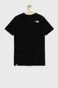 Παιδικό βαμβακερό μπλουζάκι The North Face μαύρο