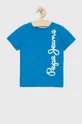 modrá Detské bavlnené tričko Pepe Jeans Chlapčenský