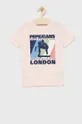 różowy Pepe Jeans t-shirt bawełniany dziecięcy Chłopięcy