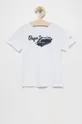 biały Pepe Jeans t-shirt bawełniany dziecięcy Chłopięcy