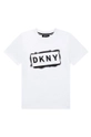 biały Dkny t-shirt bawełniany dziecięcy D25D71.126.150 Chłopięcy