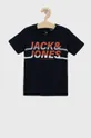 tmavomodrá Detské bavlnené tričko Jack & Jones Chlapčenský