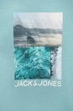 Detské bavlnené tričko Jack & Jones tyrkysová