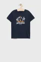 granatowy Jack & Jones t-shirt bawełniany dziecięcy Chłopięcy