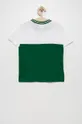 Παιδικό βαμβακερό μπλουζάκι Lacoste πράσινο