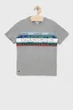 γκρί Παιδικό βαμβακερό μπλουζάκι Lacoste Για αγόρια
