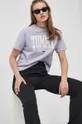 Βαμβακερό μπλουζάκι Tommy Jeans μωβ