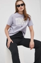 Хлопковая футболка Tommy Jeans фиолетовой