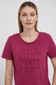 fialová Bavlnené tričko Tommy Hilfiger