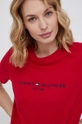 červená Bavlnené tričko Tommy Hilfiger