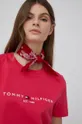 ružová Bavlnené tričko Tommy Hilfiger